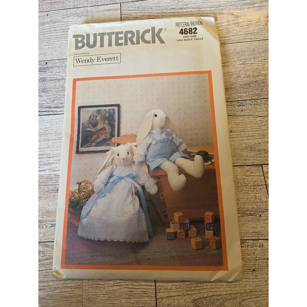 Butterick 4682 Victorian Rabbits Vintage 1990 Craft Sewing Pattern Uncut
